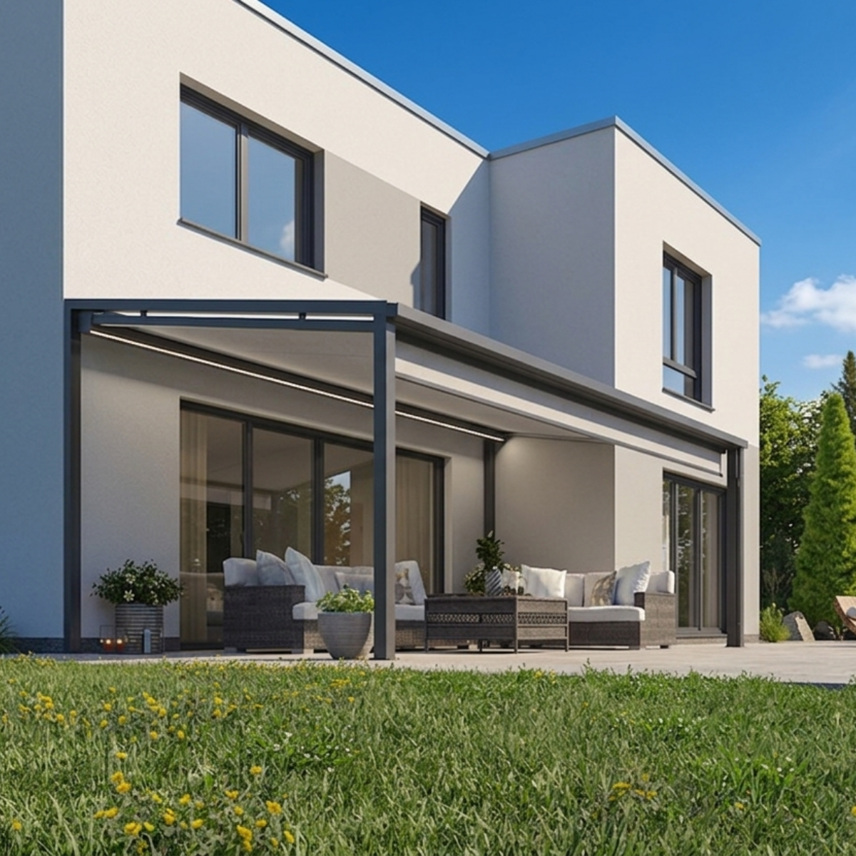 Varisol T370 MIT ZIP - Kubische Terrassendachmarkise mit ZIP - 1 Feld 1 Motor