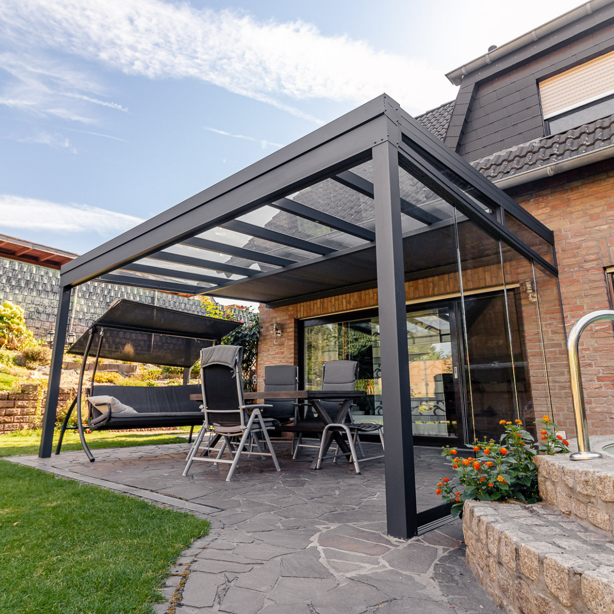Terrassendach Premium – mit 16 mm Polycarbonat Eindeckung