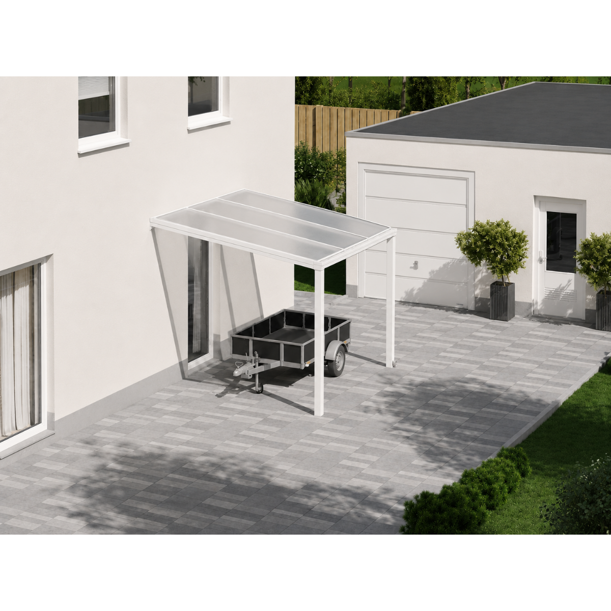 Carport mit Polycarbonat Dach | Aluminium