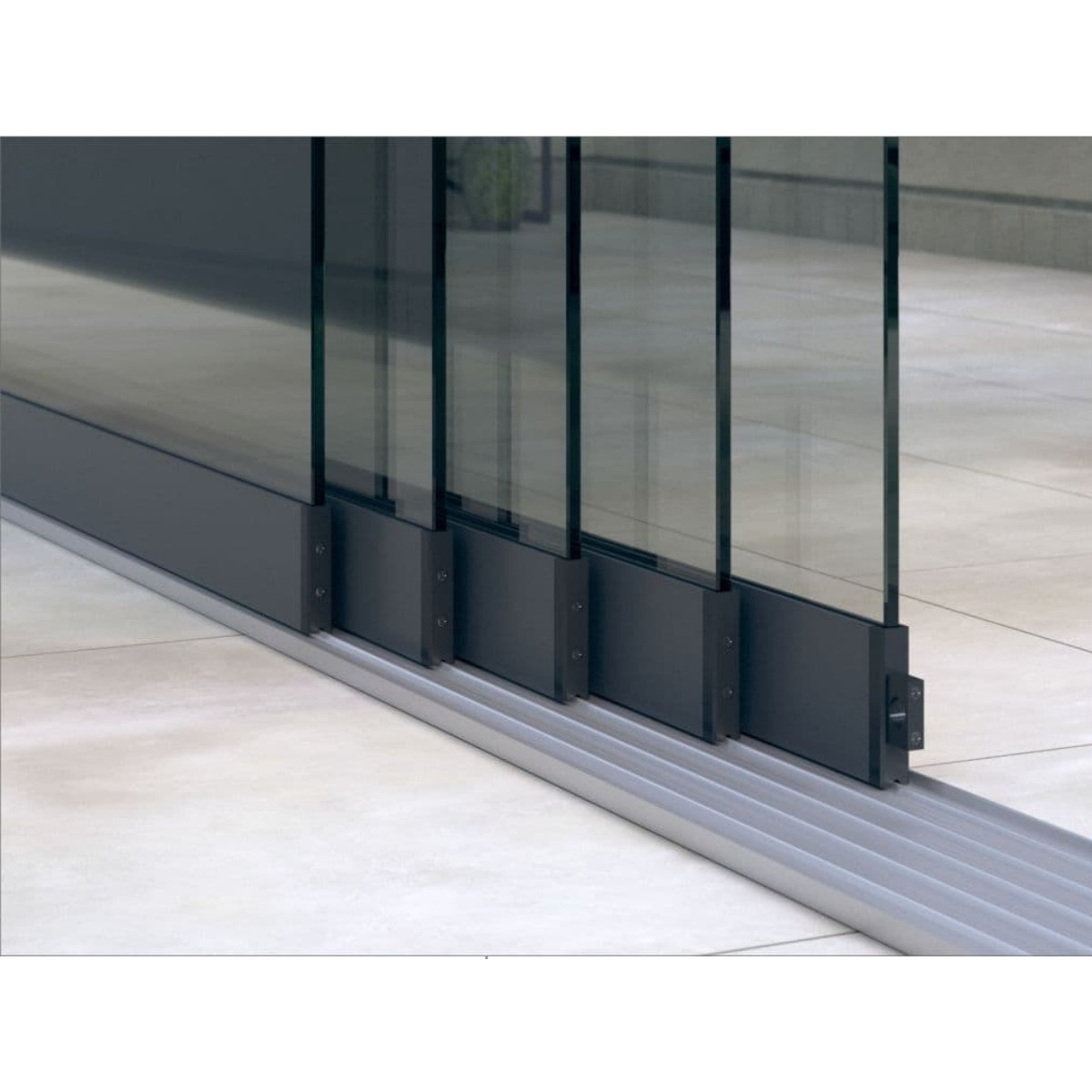 Glasschiebewand (5-spurig) mit 8 mm Sicherheitsglas