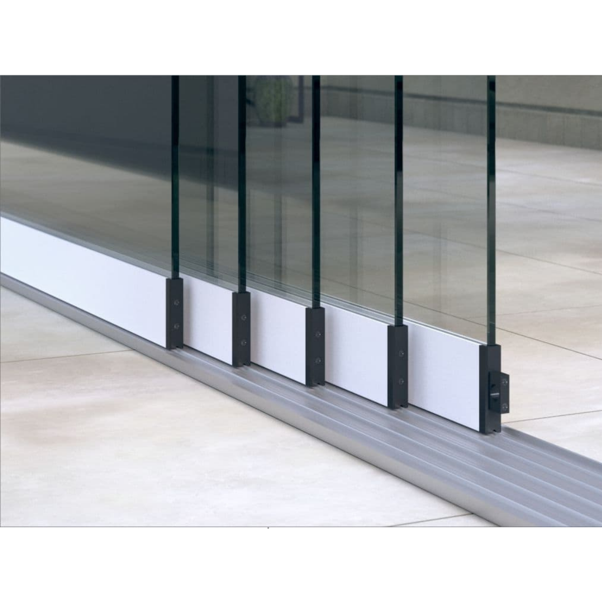 Glasschiebewand (5-spurig) mit 8 mm Sicherheitsglas