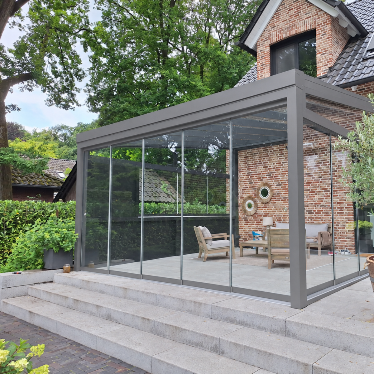 Kaltwintergarten – mit 16 mm Polycarbonat Eindeckung (Breite 1000–6000 mm)