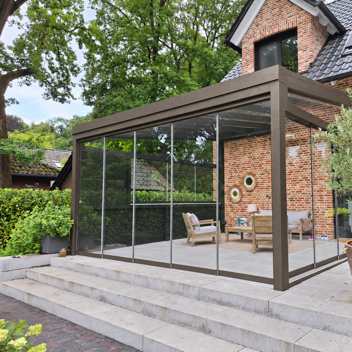 Kaltwintergarten – mit 16 mm Polycarbonat Eindeckung (Breite 1000–6000 mm)