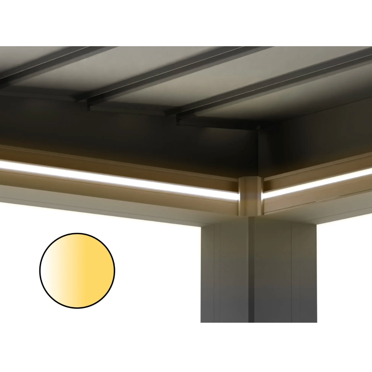Lamellen Pergola LED Beleuchtung